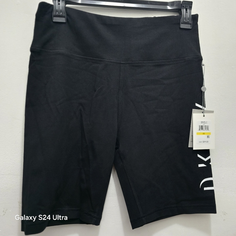 DKNY Women's Logo Track Black Bike Shorts